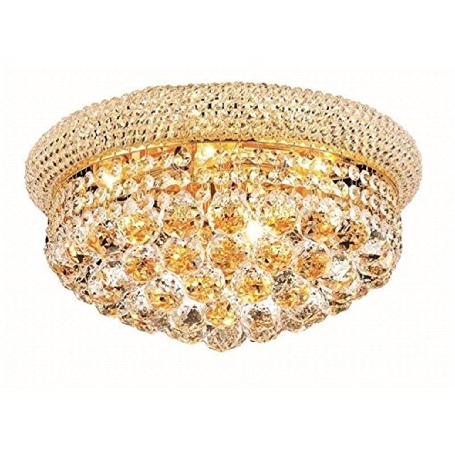 Elegant Lighting Primo 8 light Gold Flush Mount Clear Royal Cut Crystal