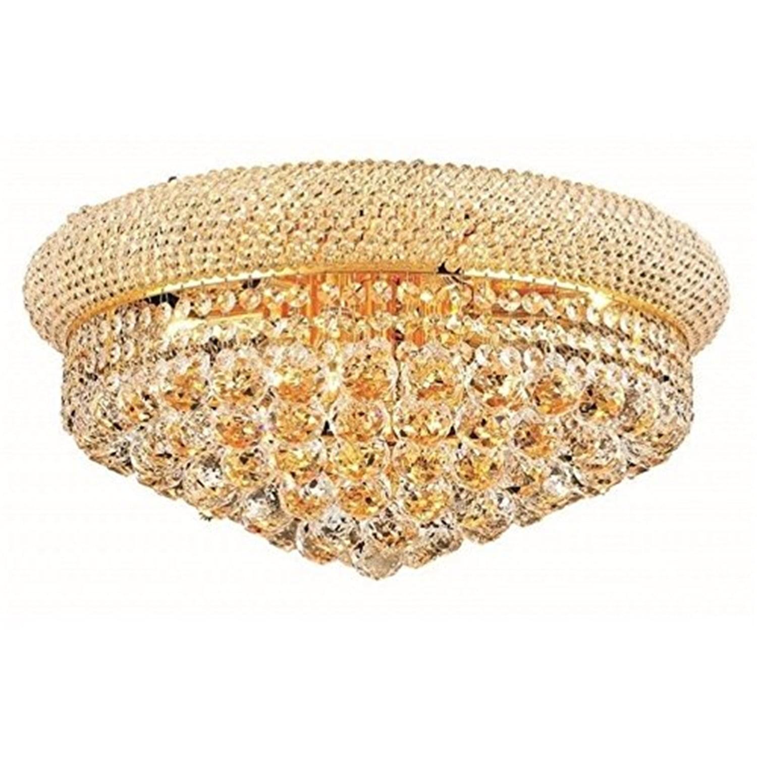 Gold Crystal Flush Mount with Royal Cut Crystals