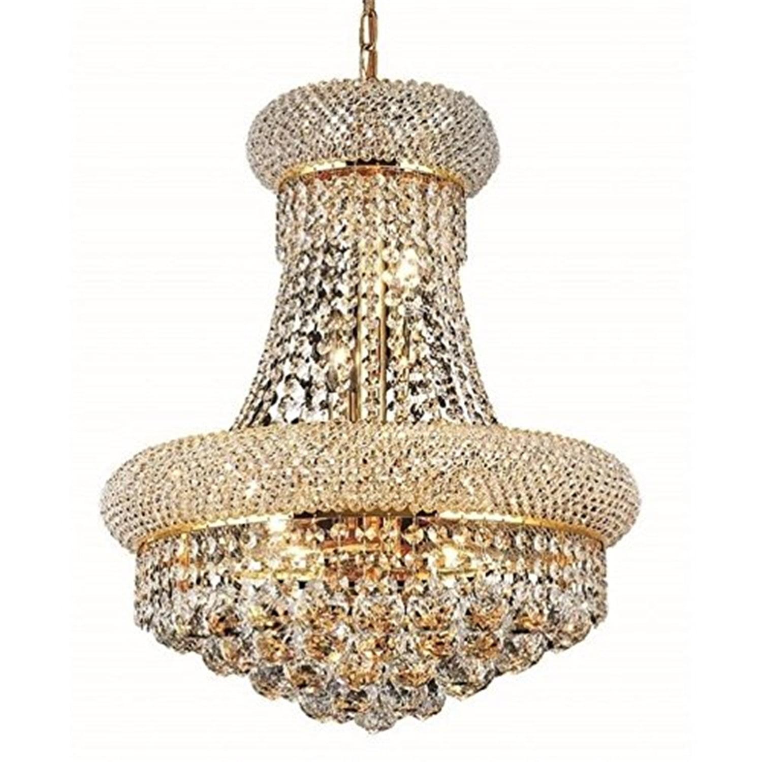 Gold and Clear Crystal 8-Light Royal Cut Chandelier