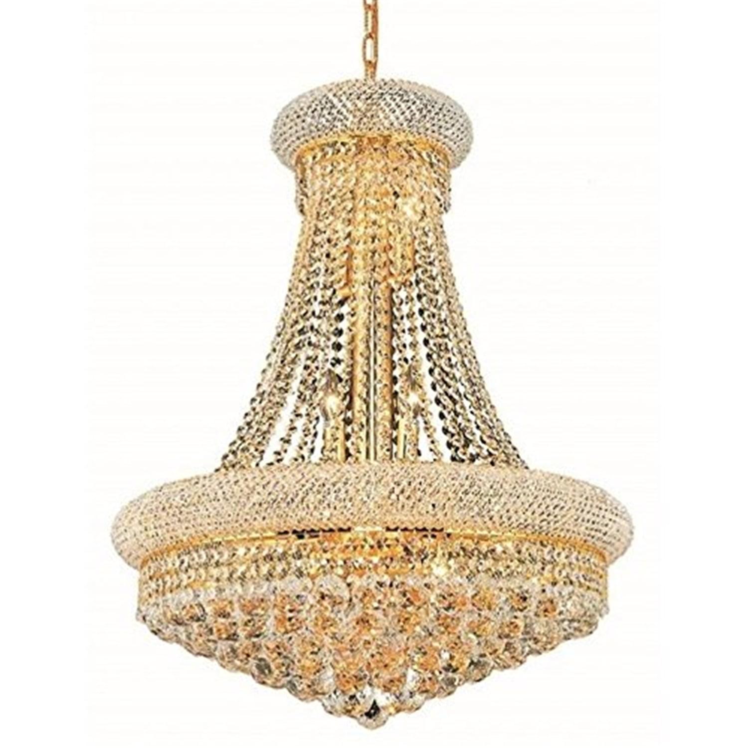 Primo 24" Gold and Crystal 14-Light Chandelier