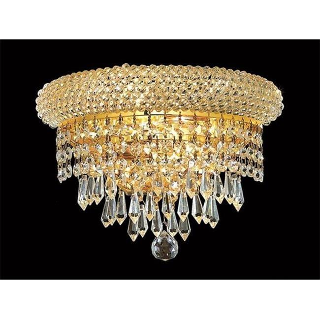 Elegant Lighting Primo 2 light Gold Wall Sconce Clear Royal Cut Crystal