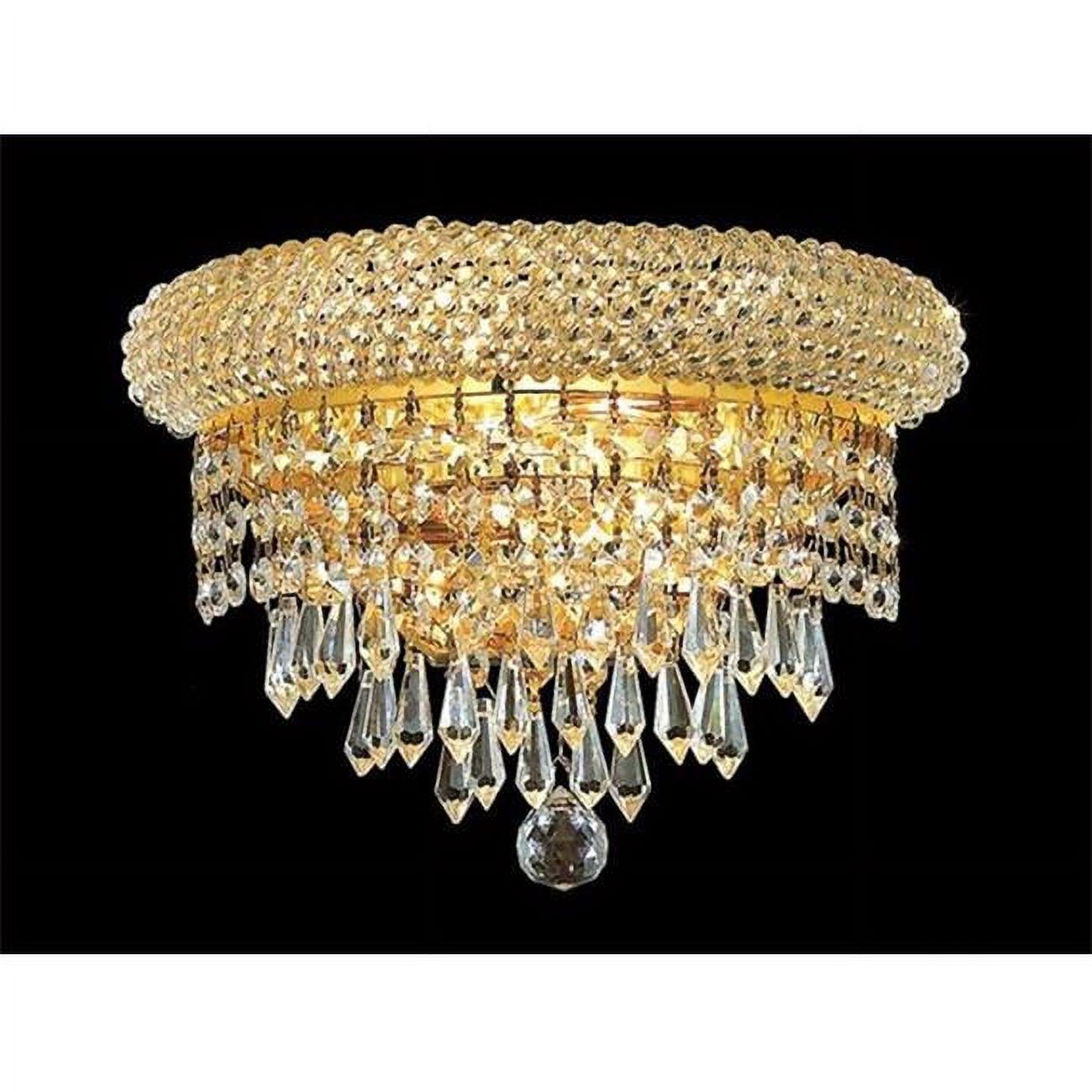 Elegant Lighting Primo 2 light Gold Wall Sconce Clear Royal Cut Crystal
