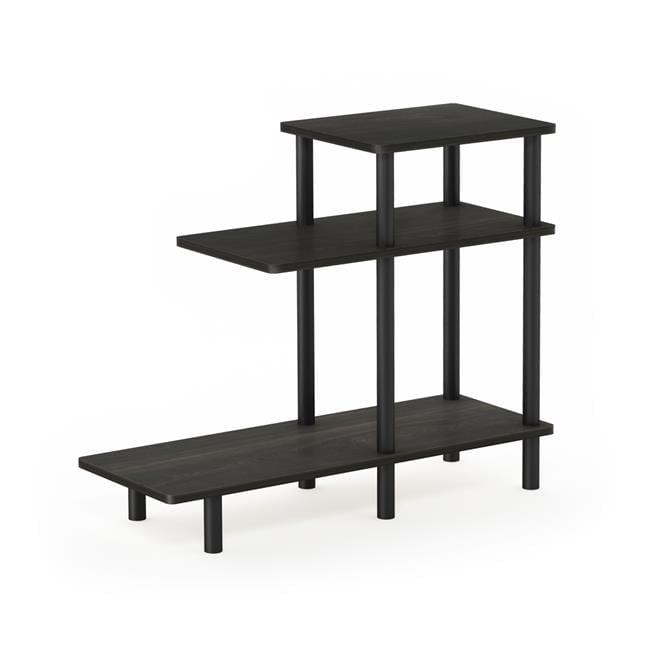 18127EX-BK Turn-N-Tube 3-Tier Sofa Side Table, Espresso & Black - 31.5 x 25.63 x 11.61 in.