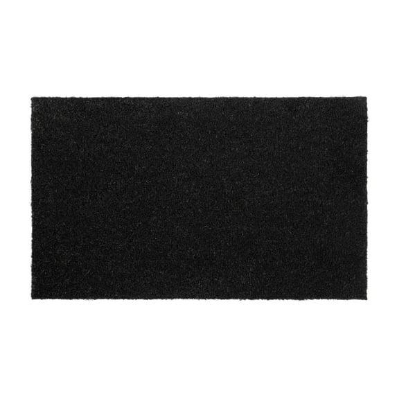 Flash Furniture Harbold 18" x 30" Indoor/Outdoor Solid Natural Coir Doormat with Non-Slip Backing in Black
