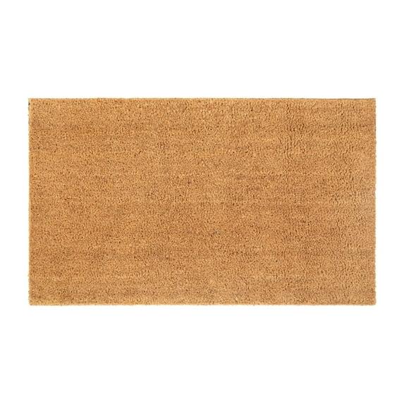 Flash Furniture Harbold 18" x 30" Indoor/Outdoor Solid Natural Coir Doormat with Non-Slip Backing in Natural