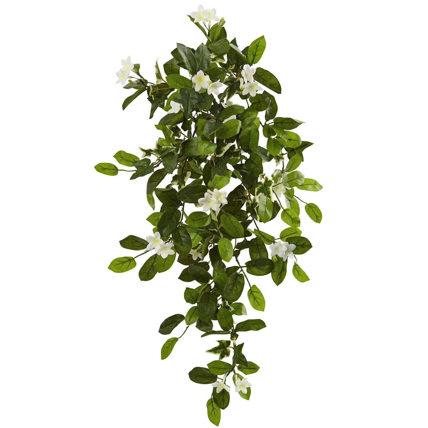 19" Mixed Stephanotis and Ivy Hanging Artificial Plant Set