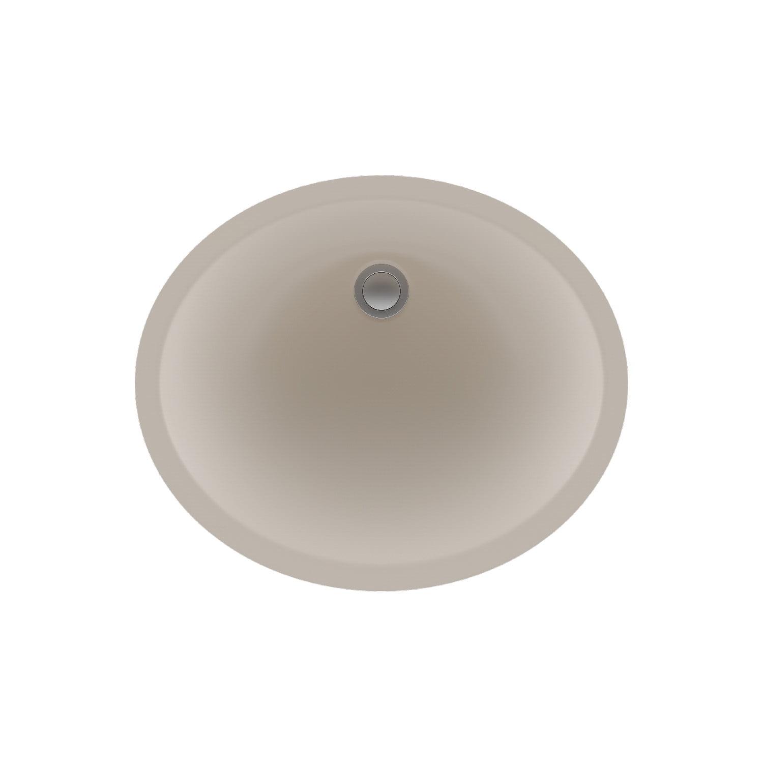 LEXICON Platinum 19-Inch Quartz Composite Drop-in/Undermount Oval Vanity Bathroom Sink