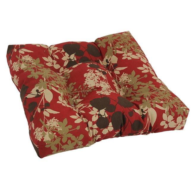 Montfleuri Sangria Red and Brown Tufted Polyester Chair Cushion