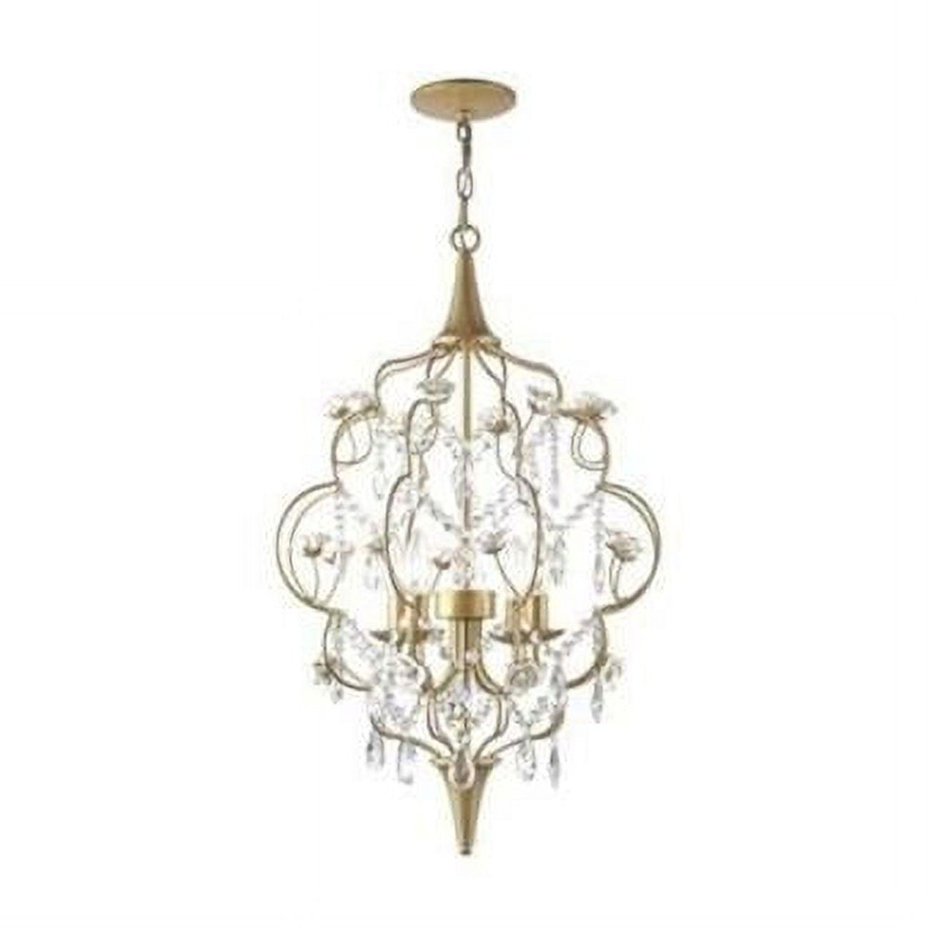 AF Lighting Floral 4-Light Chandelier with Cream Ceramic Roses