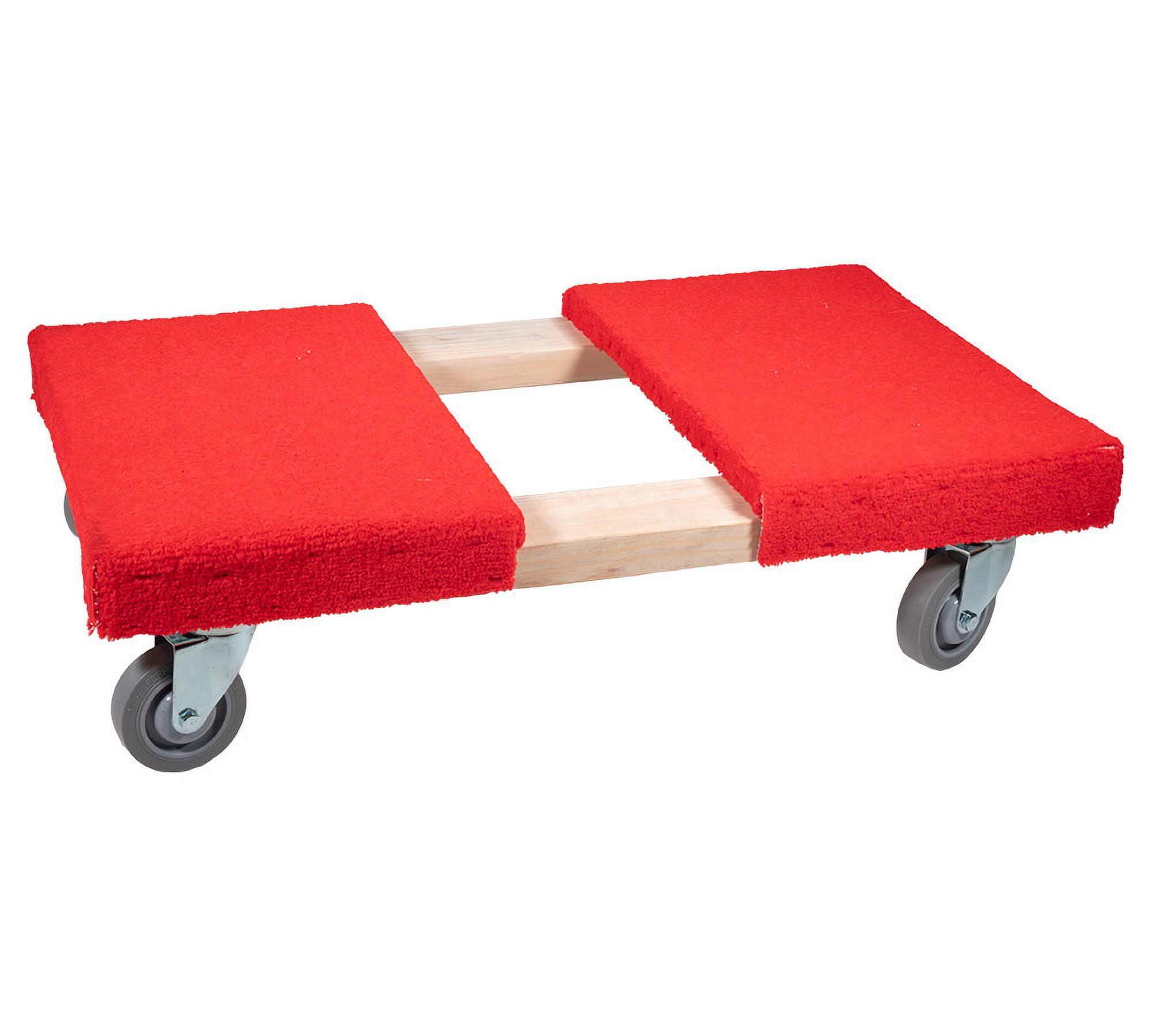 19" x 32" Carpeted Furniture Dolly 4 Wheels 1000 lbs. - Hardwood and Plywood Piano Moving Office Dolly with 3.5" x 4" Swivel Casters Mover