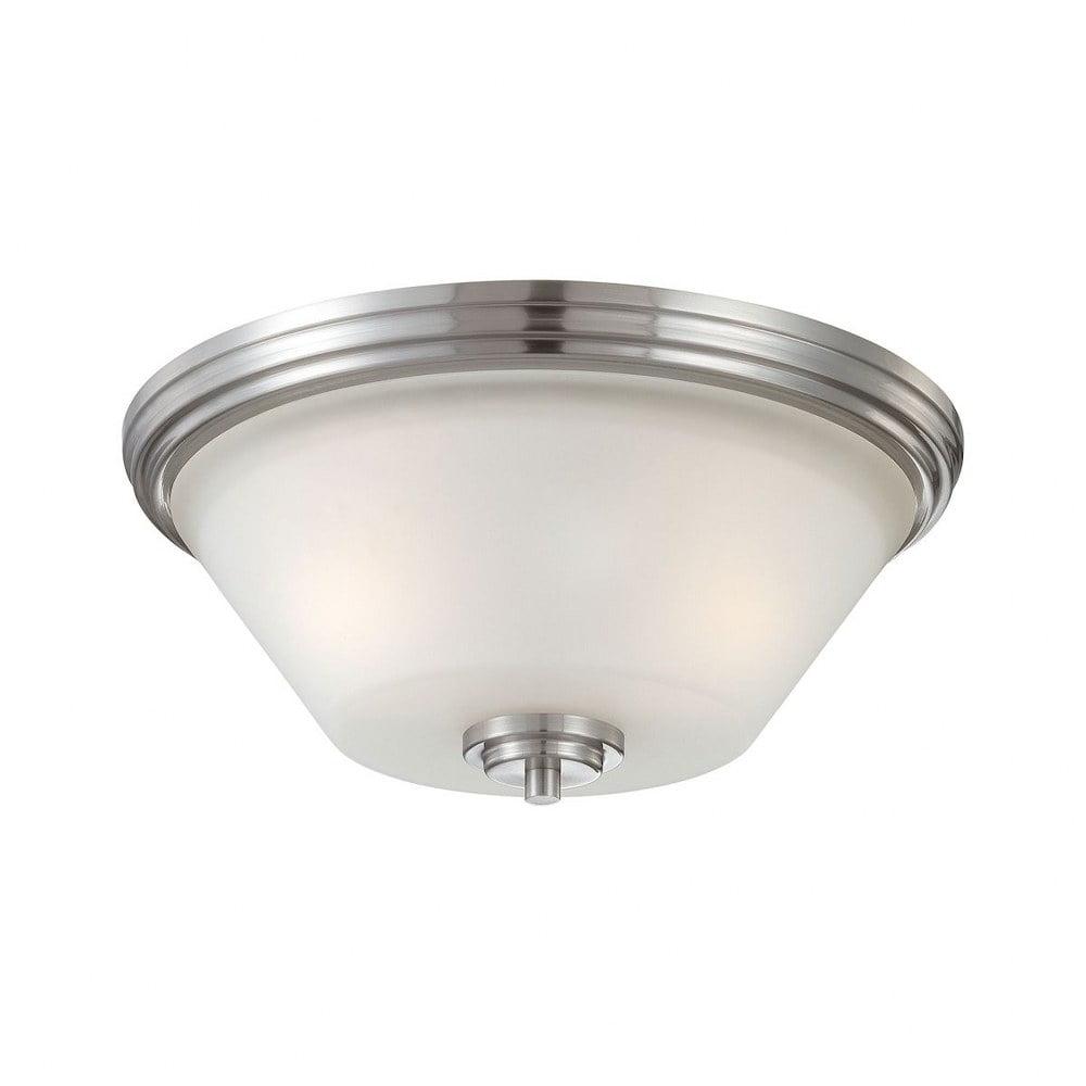 190071217-Thomas Lighting-Pittman - Two Light Flush Mount-Brushed Nickel Finish