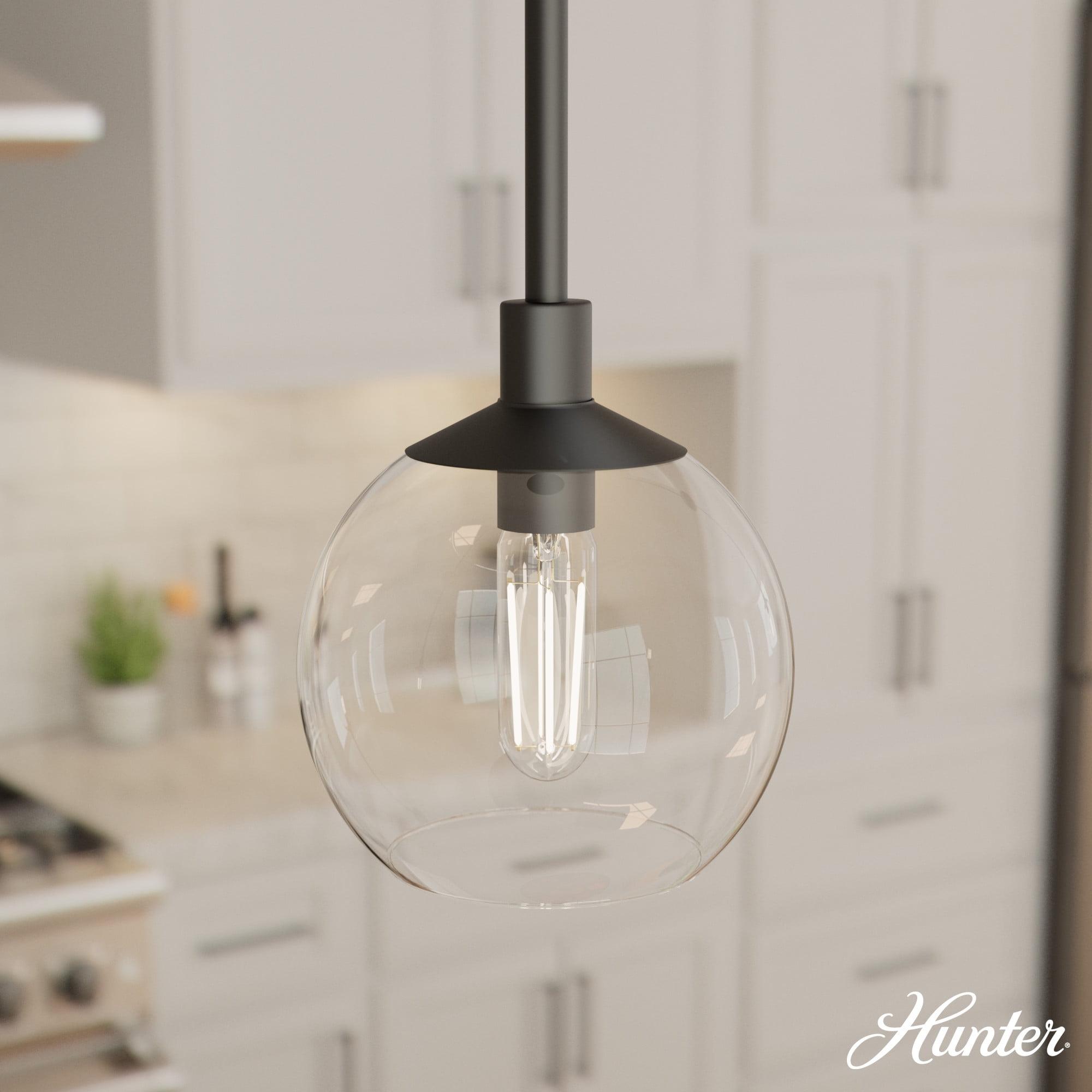 Matte Black Mini Globe Pendant Light with Clear Glass