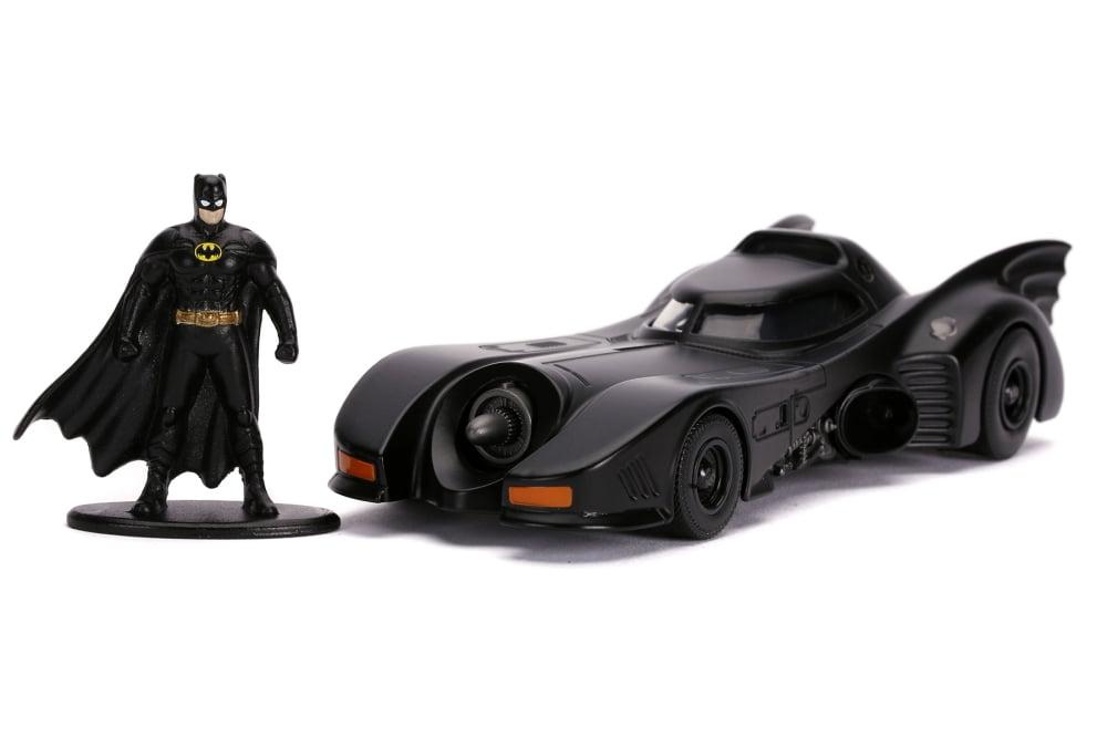 1989 Black Diecast Batmobile with Batman Figure, 1:32 Scale