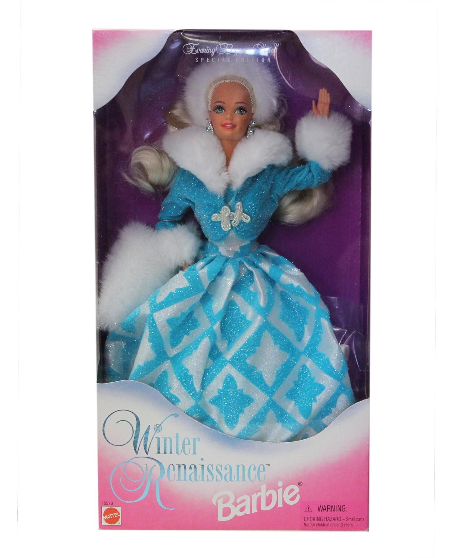 1996 Winter Renaissance Barbie in Blue Fur-Lined Gown