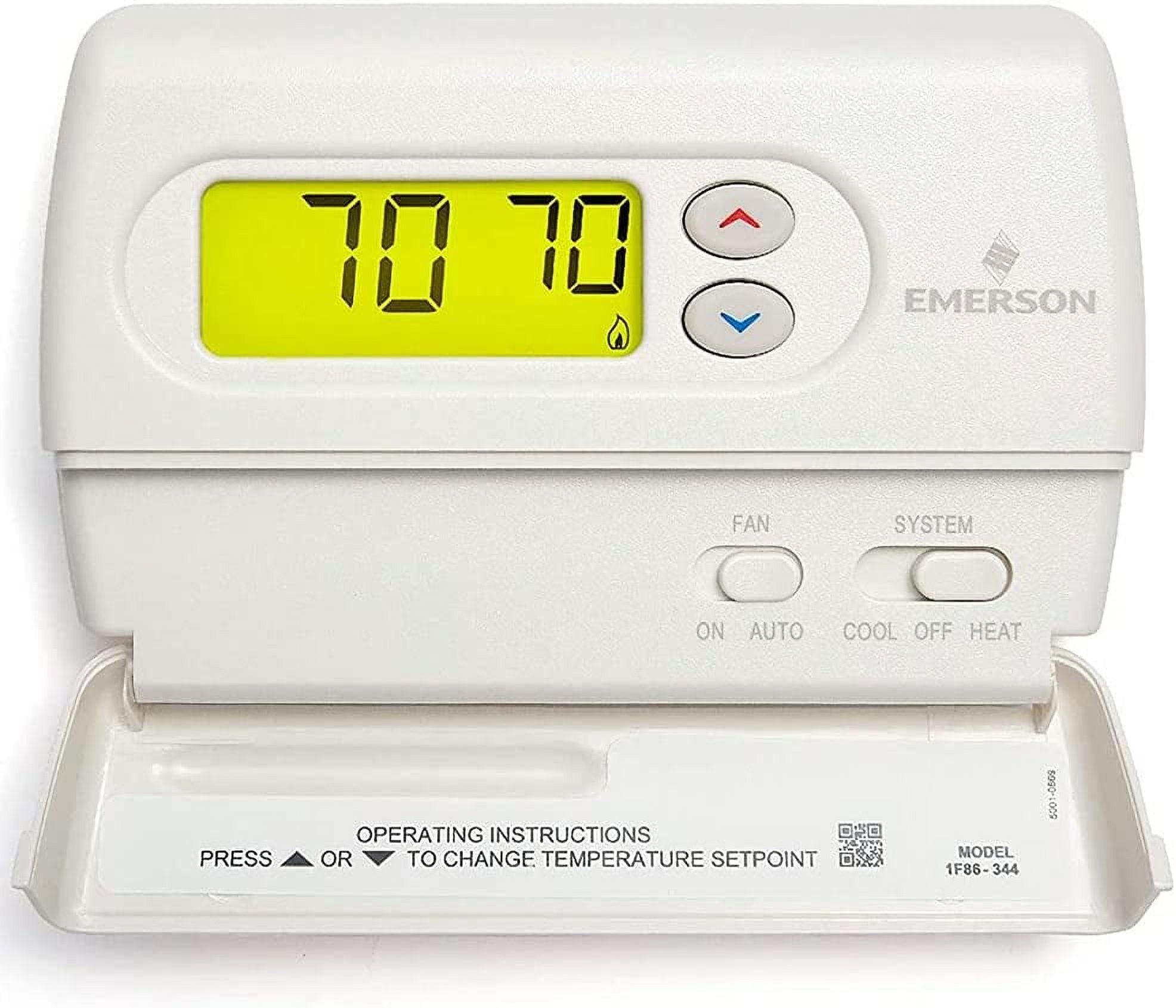 White-Rodgers 1F86-344 White LCD Battery Thermostat