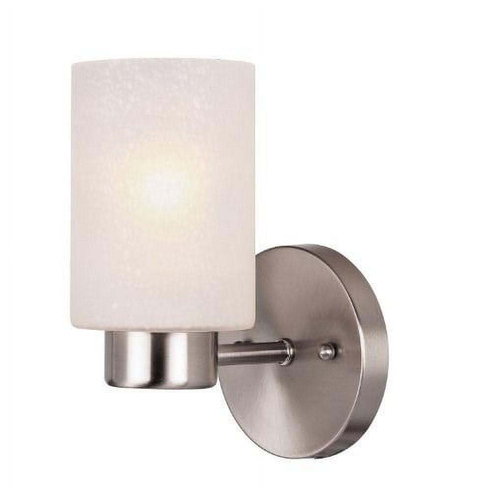 Modern Brushed Nickel 8'' Wall Sconce with Gray Glass Shade