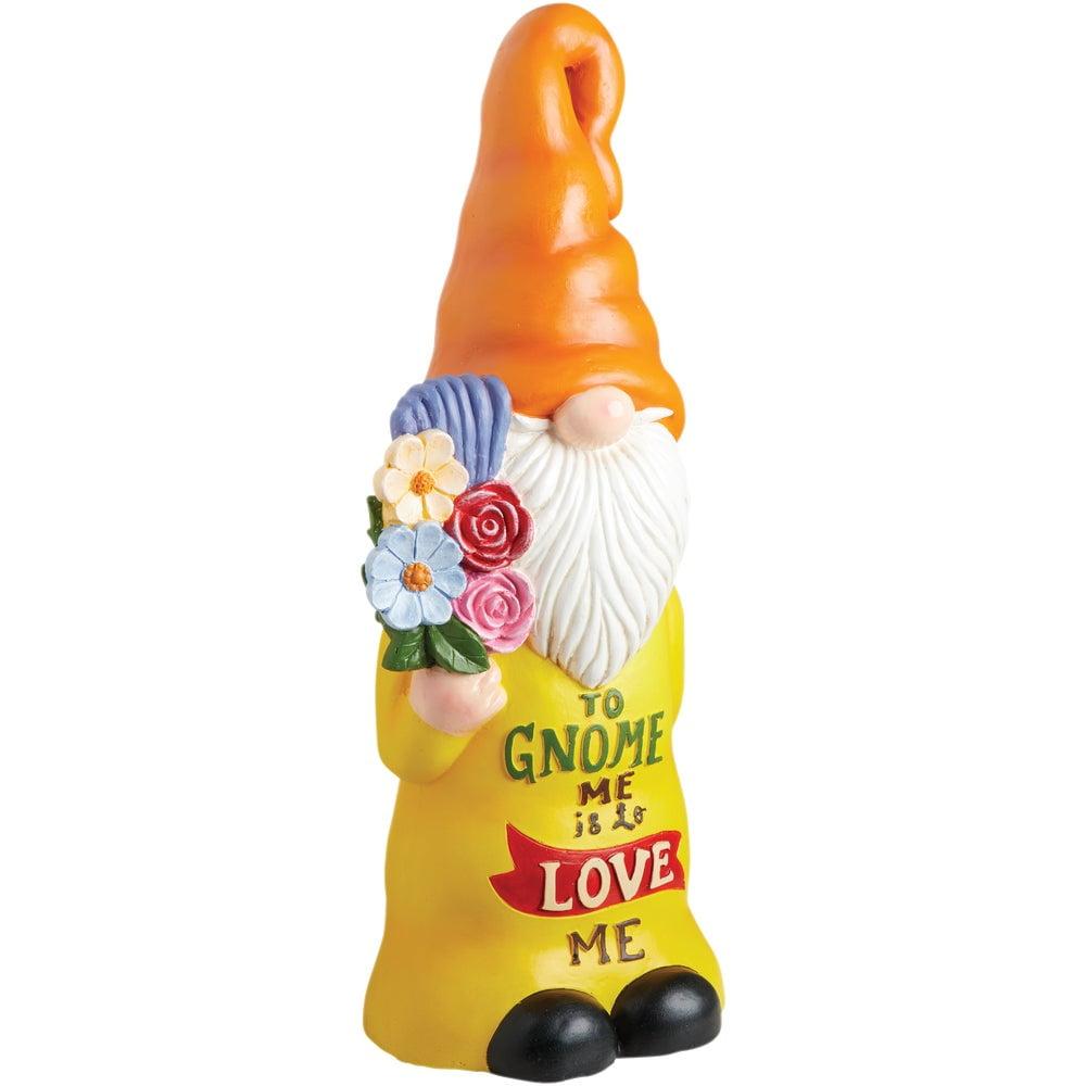 24" Magnesium Oxide "To Gnome Me is To Love Me" Indoor/Outdoor Garden Gnome Statue Orange/Yellow - Alpine Corporation