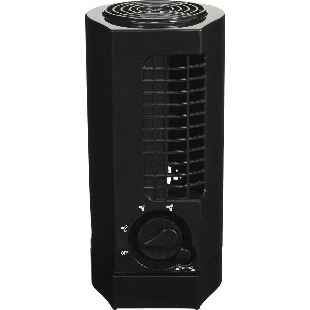 1PACK Best Comfort 12 In. 2-Speed Black Mini Tower Table Fan