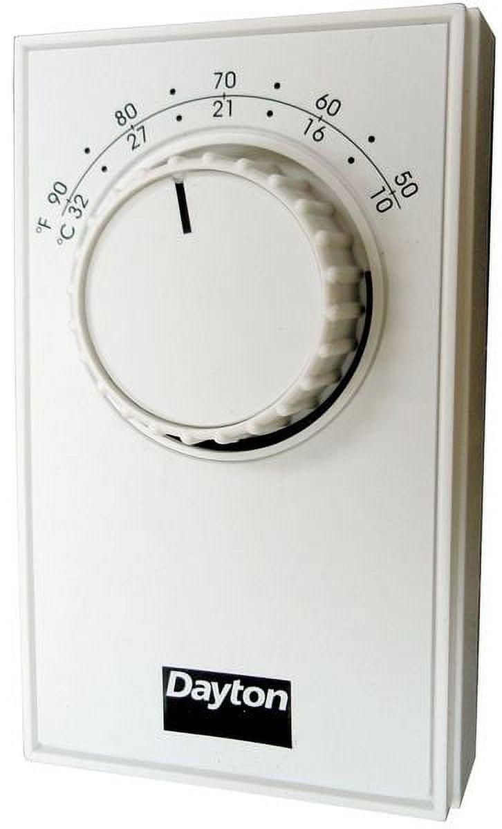 Dayton Line Volt NP Analog Tstat 1C,White,SPST 6GVX8C