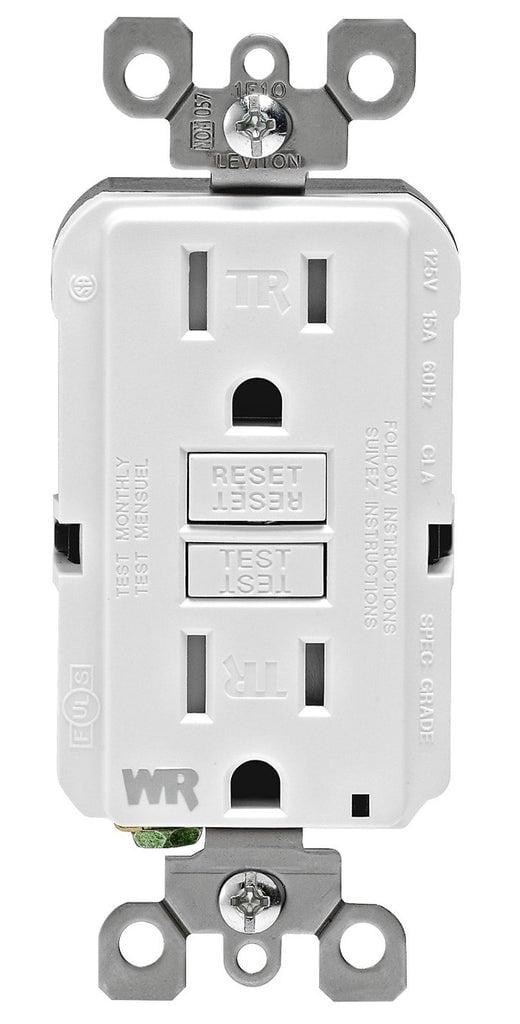 White Tamper-Resistant GFCI Receptacle with LED Indicator