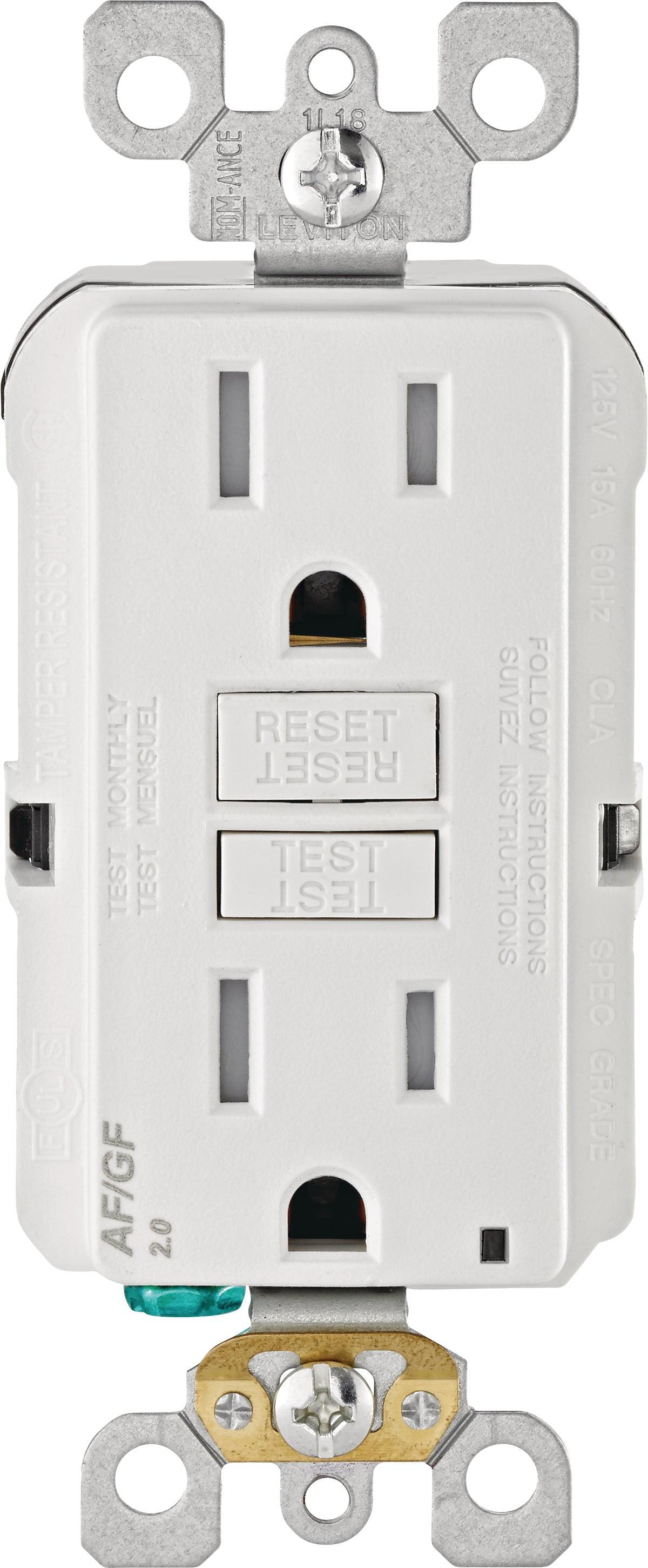 White Tamper Resistant Duplex Outlet with Indicator Light