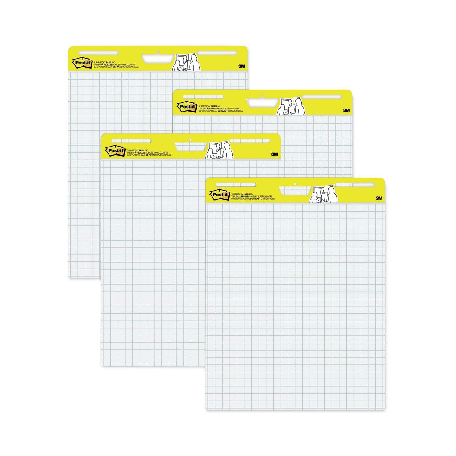 Post-It Self-Stick Easel Pad, 25 x 30 Inches, Grid Ruled, 30 Sheets, Pack of 4