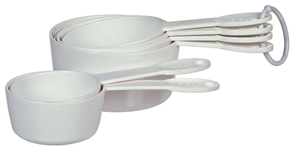 White Plastic 6-Piece Measuring Cup Set