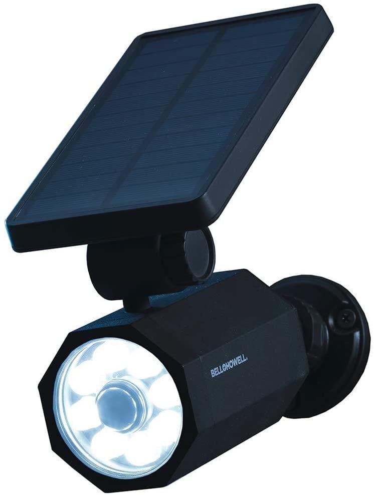 Bell + Howell LED Solar Powered Dusk to Dawn Outdoor Security Spotlight with Motion Sensor and Timer