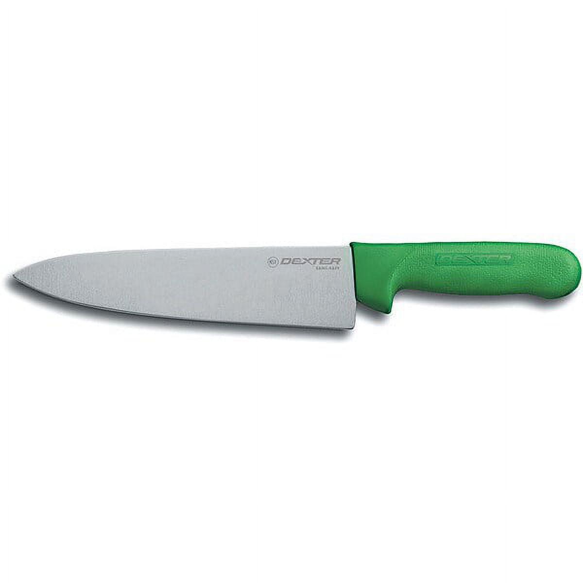 8" High Carbon Steel Chef's Knife with Green Polypropylene Handle