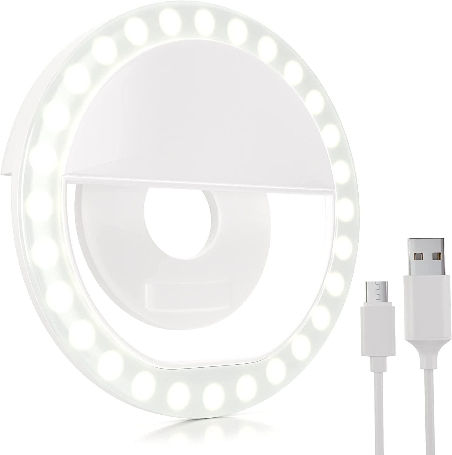 1Set Selfie Ring Light, Rechargeable Portable Clip-on Selfie Fill Light with 36 LED for Smart Phone Photography, Camera Video, Girl Makes up