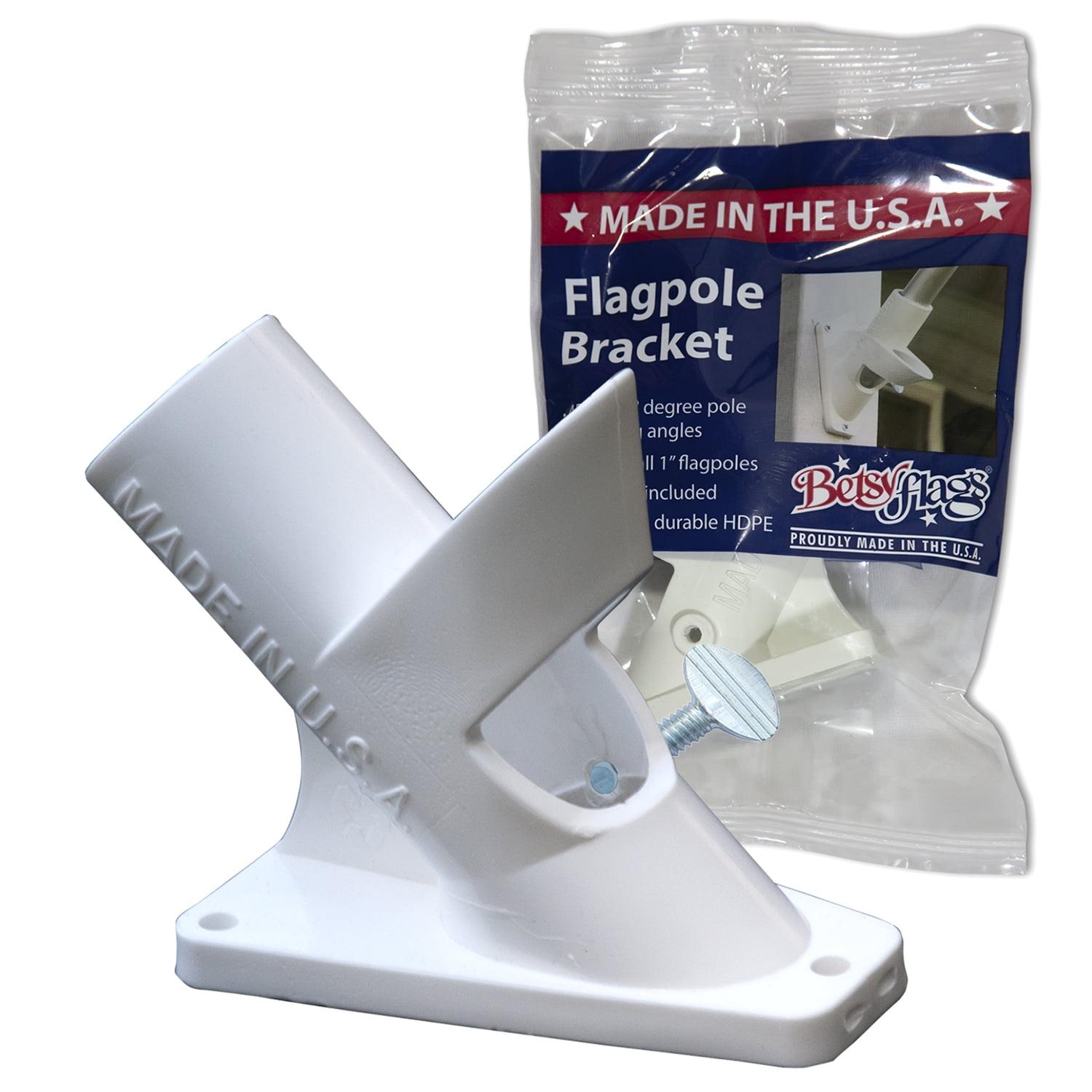 White HDPE 2-Position Flagpole Bracket with Mounting Hardware