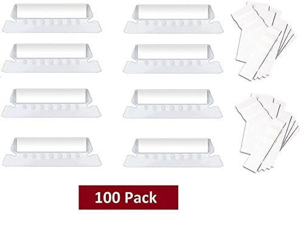 1InTheOffice Clear Hanging Folder Tabs, and Inserts 3-1/2" x 5/8", 100/Pack (3 1/2")
