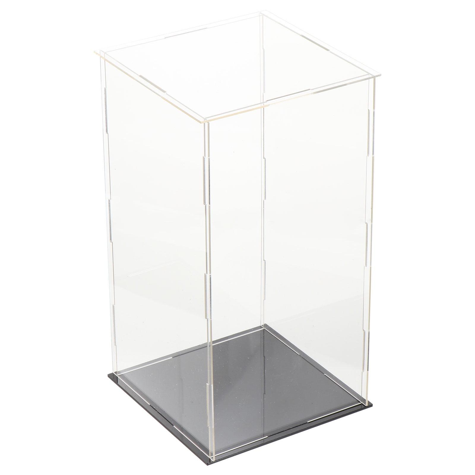 Clear Acrylic Display Case with Black Base for Collectibles