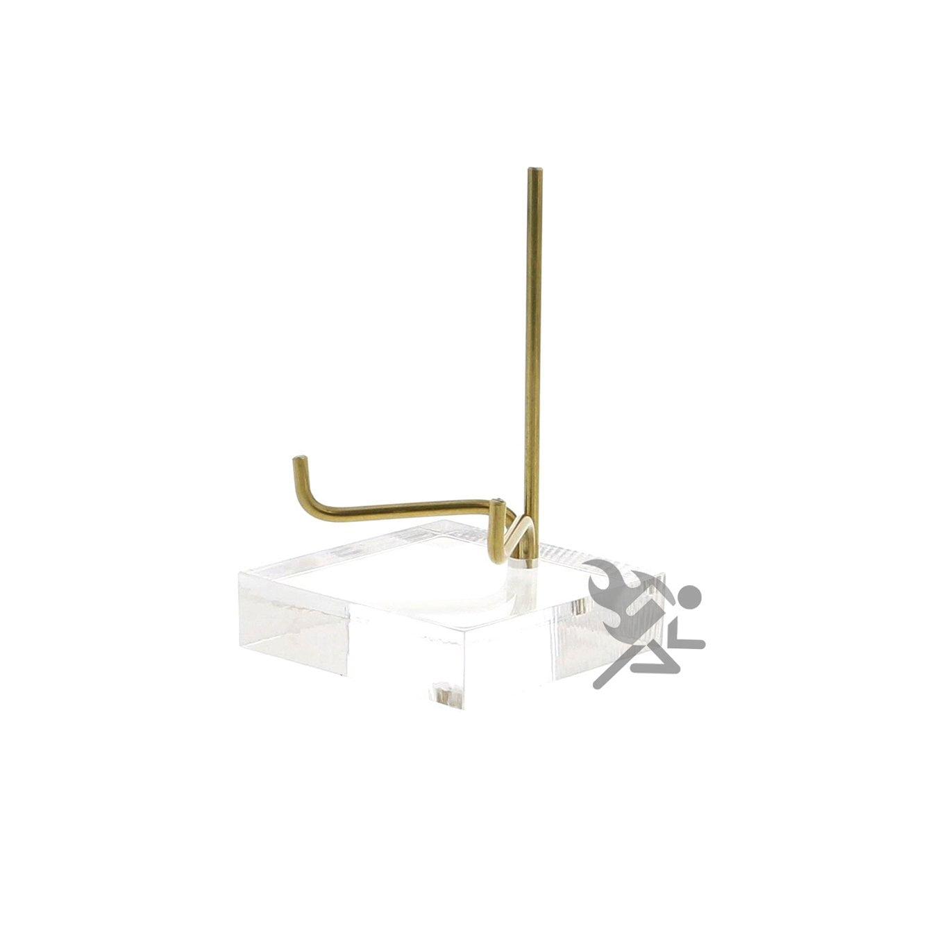 Small Gold Plated Adjustable Metal Arm Display Stand with Acrylic Base