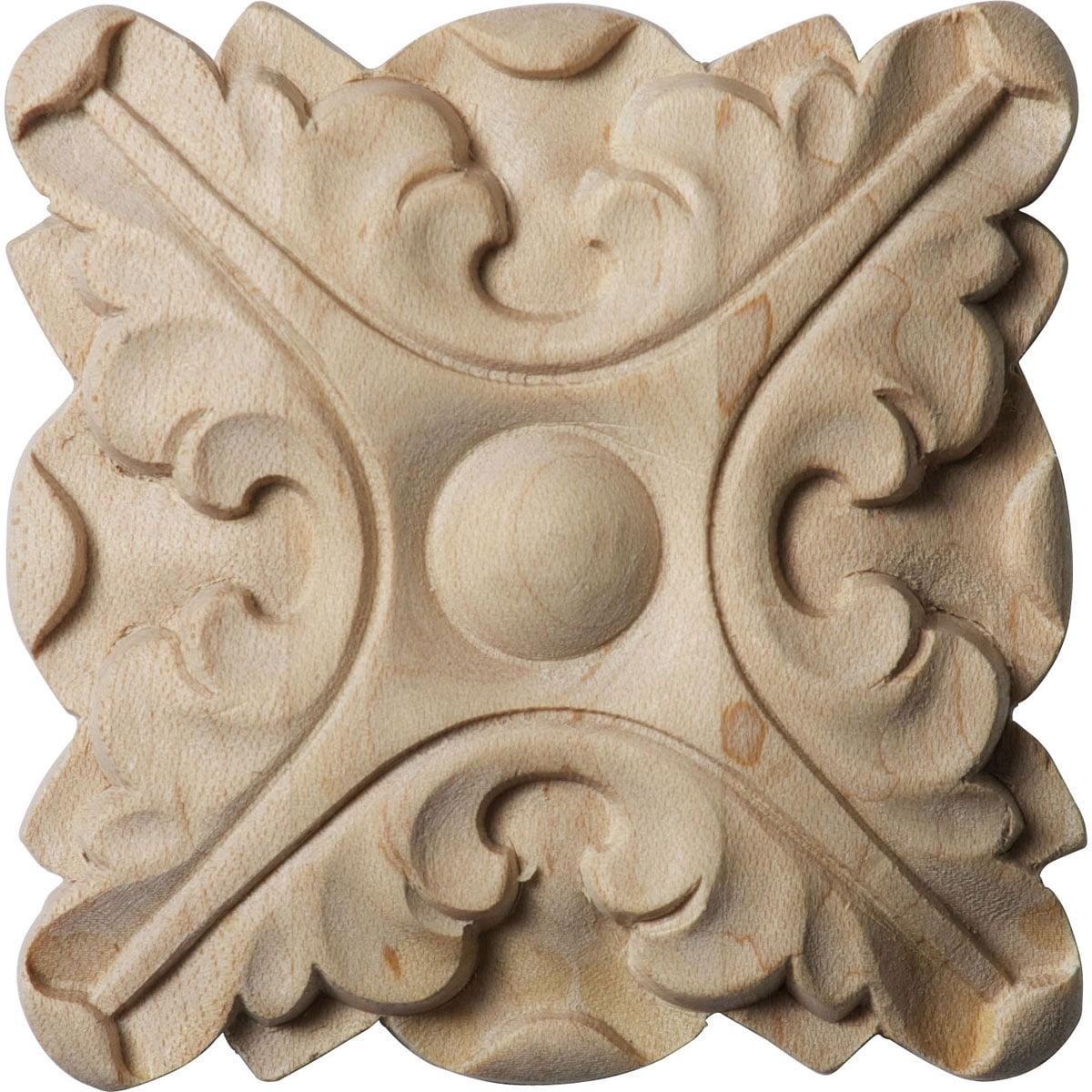 Maple Architectural Unfinished Round Rosette 2.75" x 2.75"