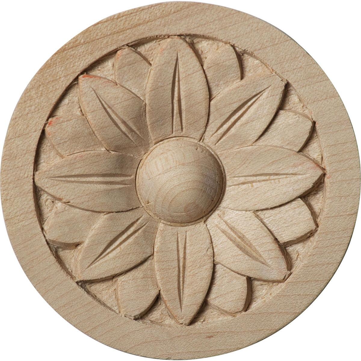 2 3/4" Unfinished Rubberwood Round Rosette