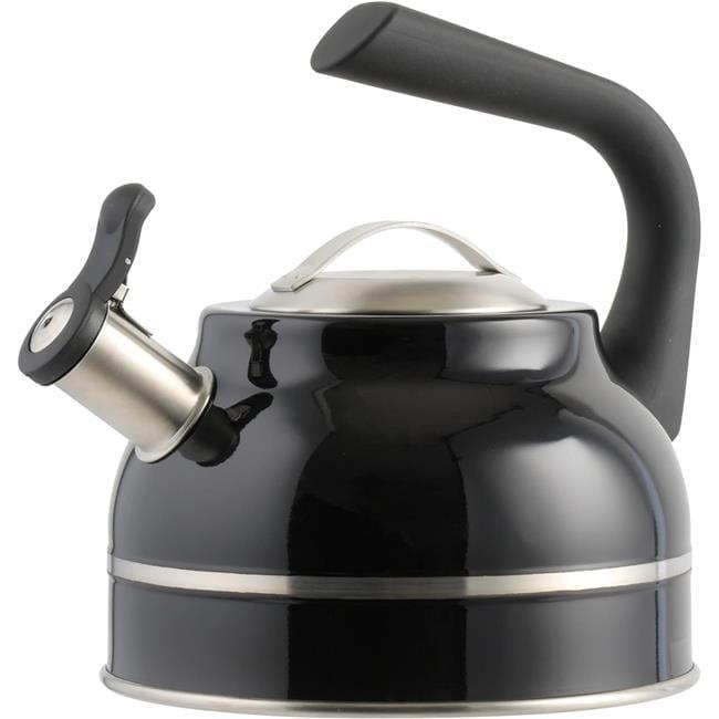 Kenmore Elite 2.3 Quart Black Stainless Steel Whistling Tea Kettle