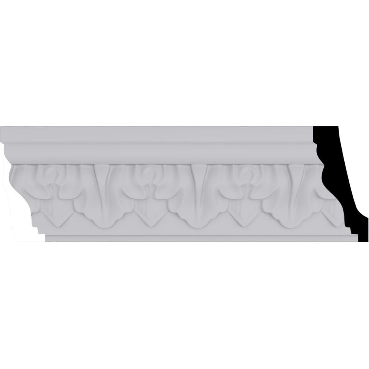 Ekena Millwork 2 5/8"H x 1 1/4"P x 2 7/8"F x 94 1/2"L Ashur Leaf Crown Moulding
