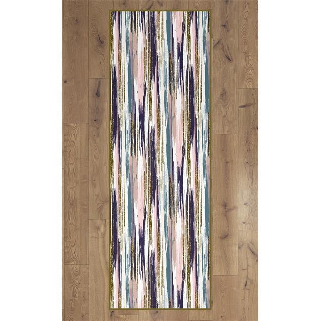 Deerlux Modern Living Room Area Rug with Nonslip Backing, Abstract Brushstrokes and Glitter Pattern, 2.5 x 6.5 Ft Runner
