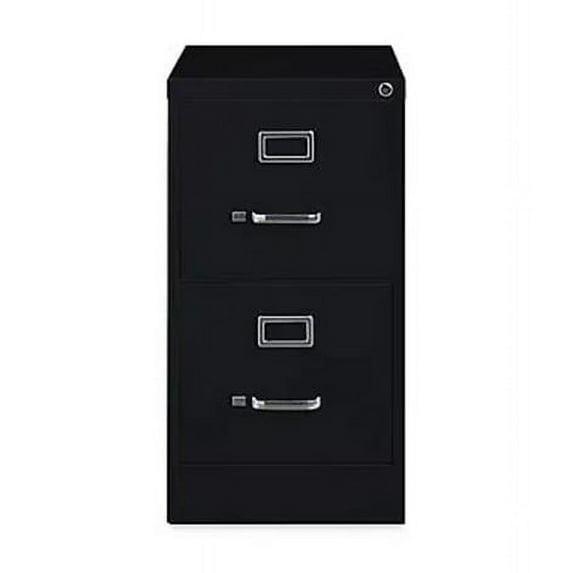 Alera Two-Drawer Economy Vertical File, Letter-Size File Drawers, 15" x 26.5" x 28.37", Black