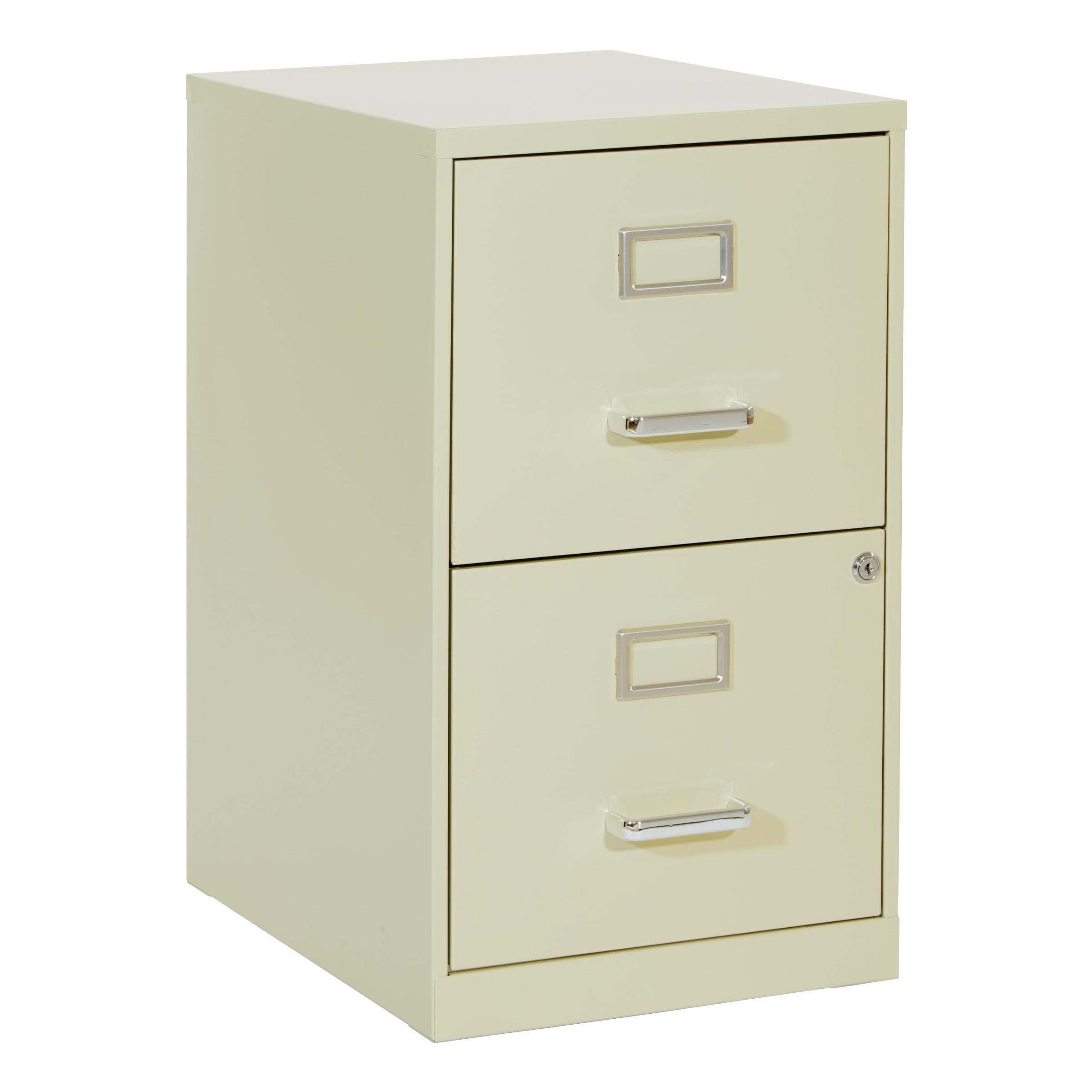 2 Drawer Locking Metal File Cabinet in Tan