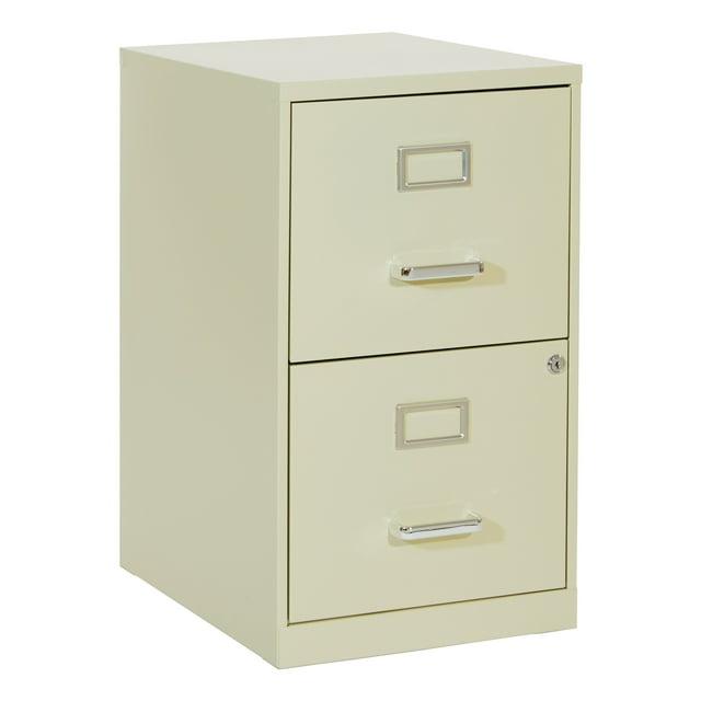2 Drawer Locking Metal File Cabinet in Tan