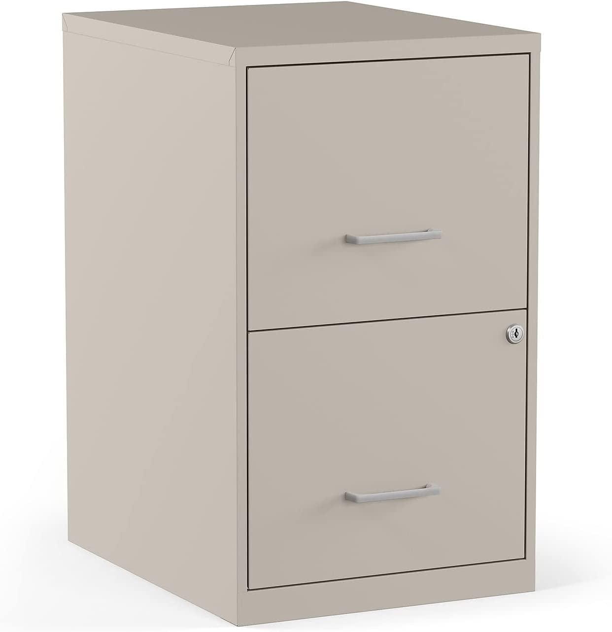 Putty Metal 2-Drawer Lockable Vertical Filing Cabinet