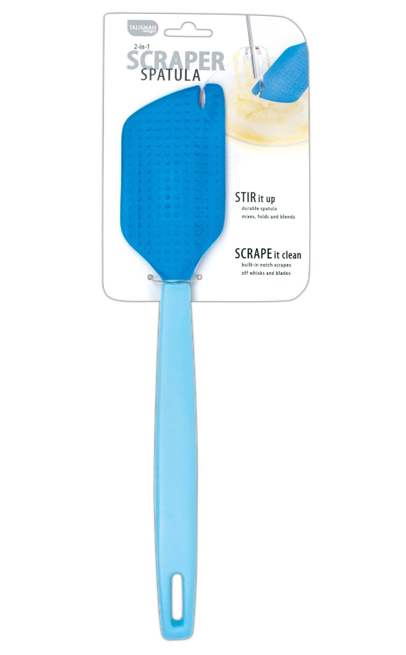 Talisman Designs 2-in-1 Beater Scraper Spatula, Blue