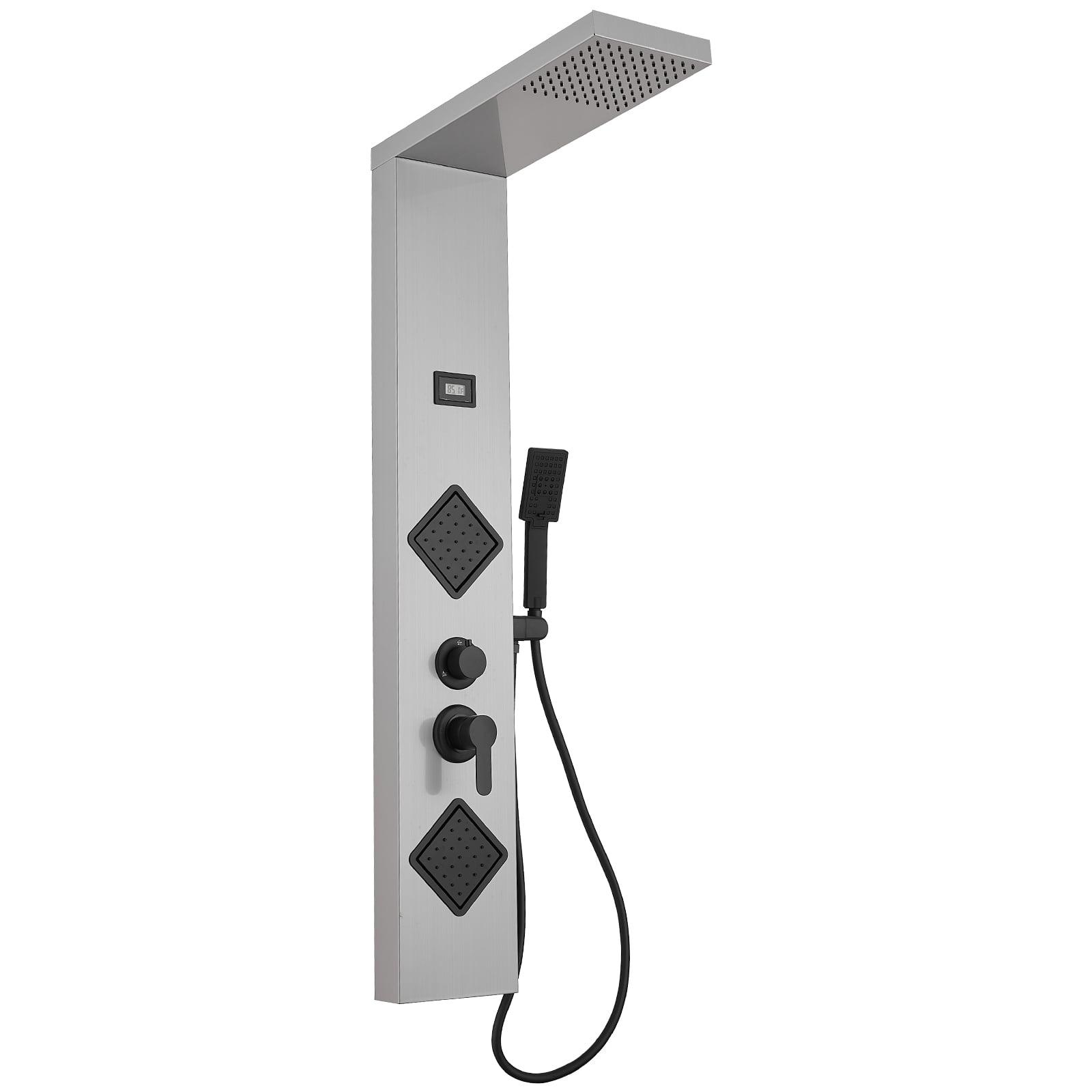 BWE 2 spray rain shower tower shower panel system with chrome nickel shower head and shower wand