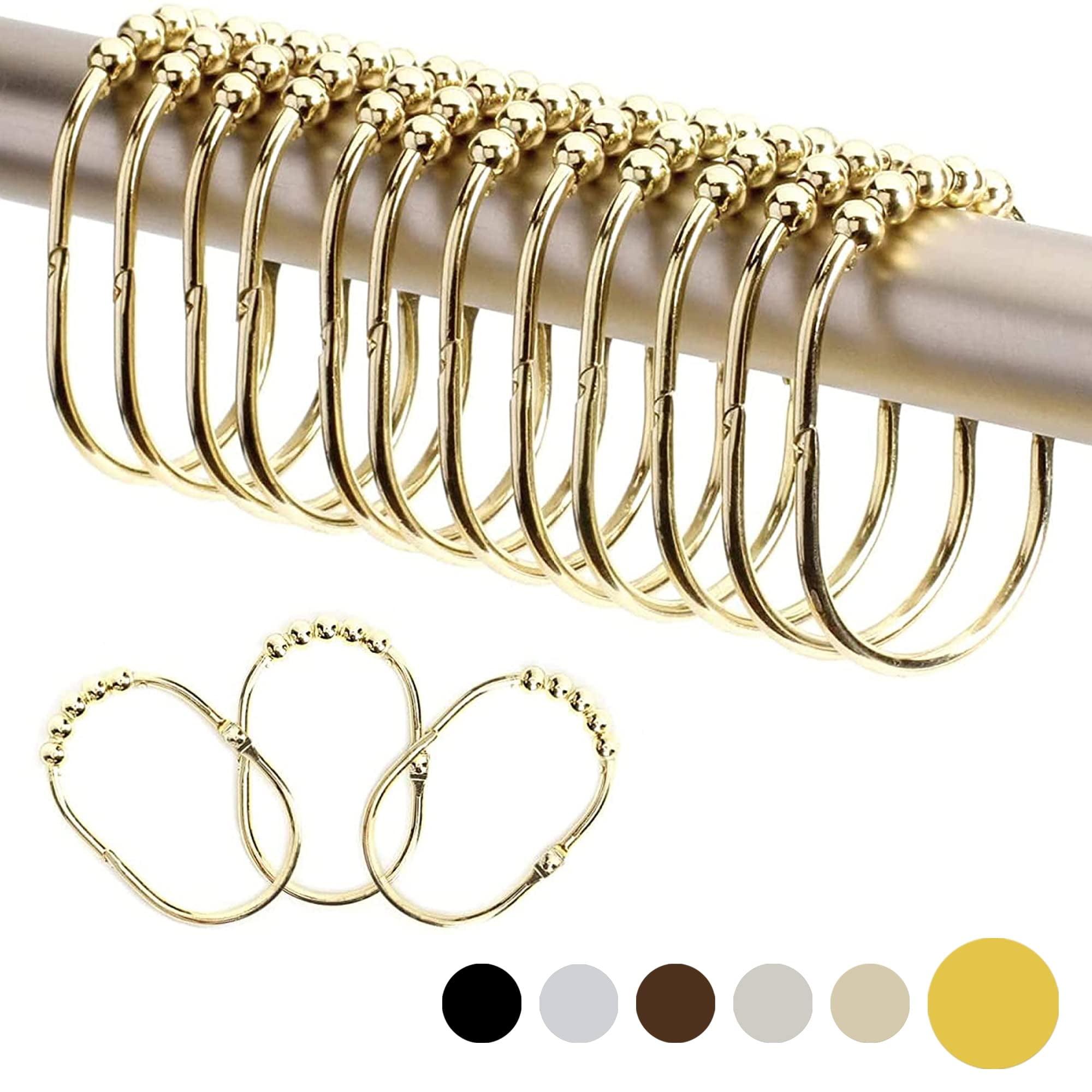 Gold Stainless Steel Wide Shower Curtain Rings Set