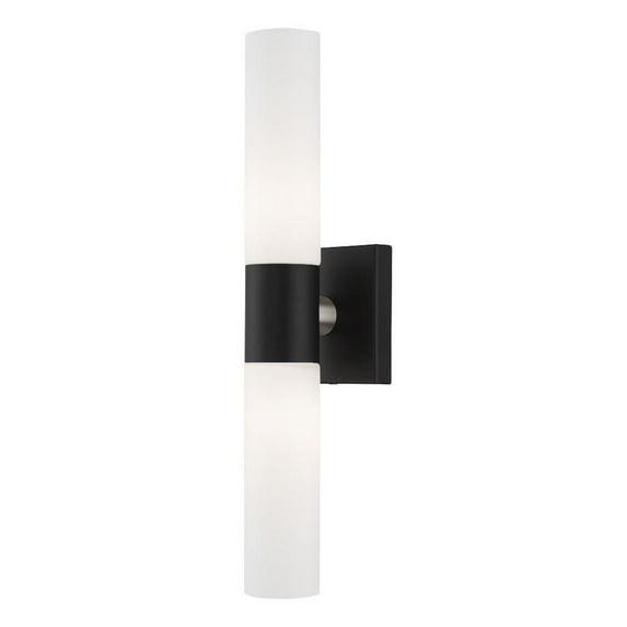 Livex Lighting Aero 2-Light Twist Lock Metal ADA Vanity Sconce in Black