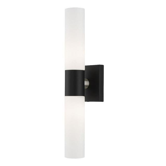 Livex Lighting Aero 2-Light Twist Lock Metal ADA Vanity Sconce in Black