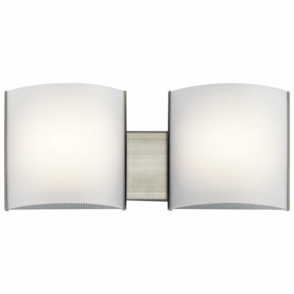 Brushed Nickel 19.25'' LED Wall Sconce with White Shades