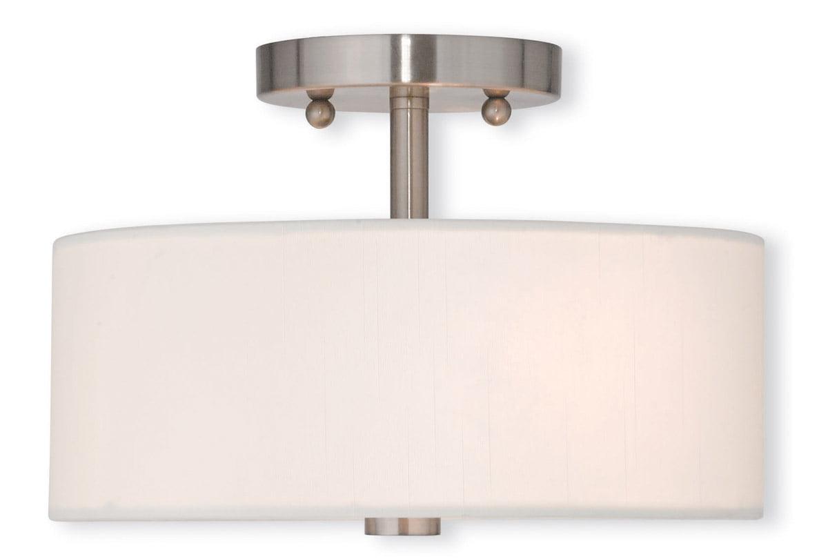 Livex Lighting Meridian 2 - Light Semi-Flush Mount in  Brushed Nickel